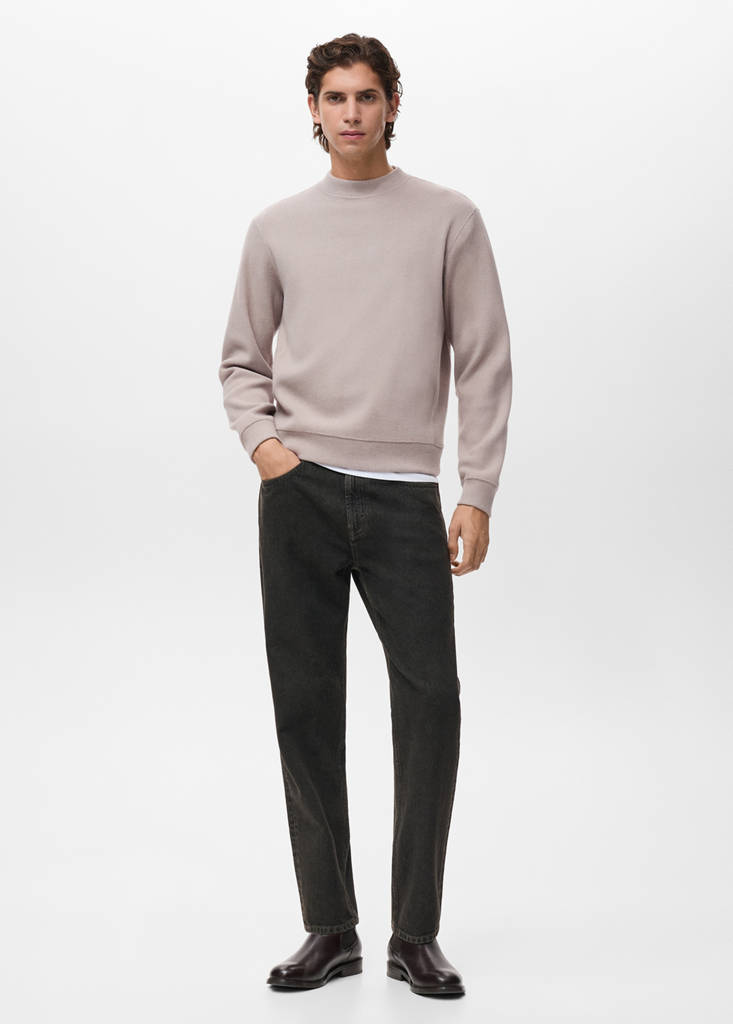 Regular-fit knitted sweatshirt — Sand