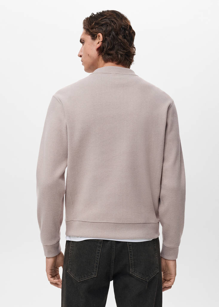 Regular-fit knitted sweatshirt — Sand