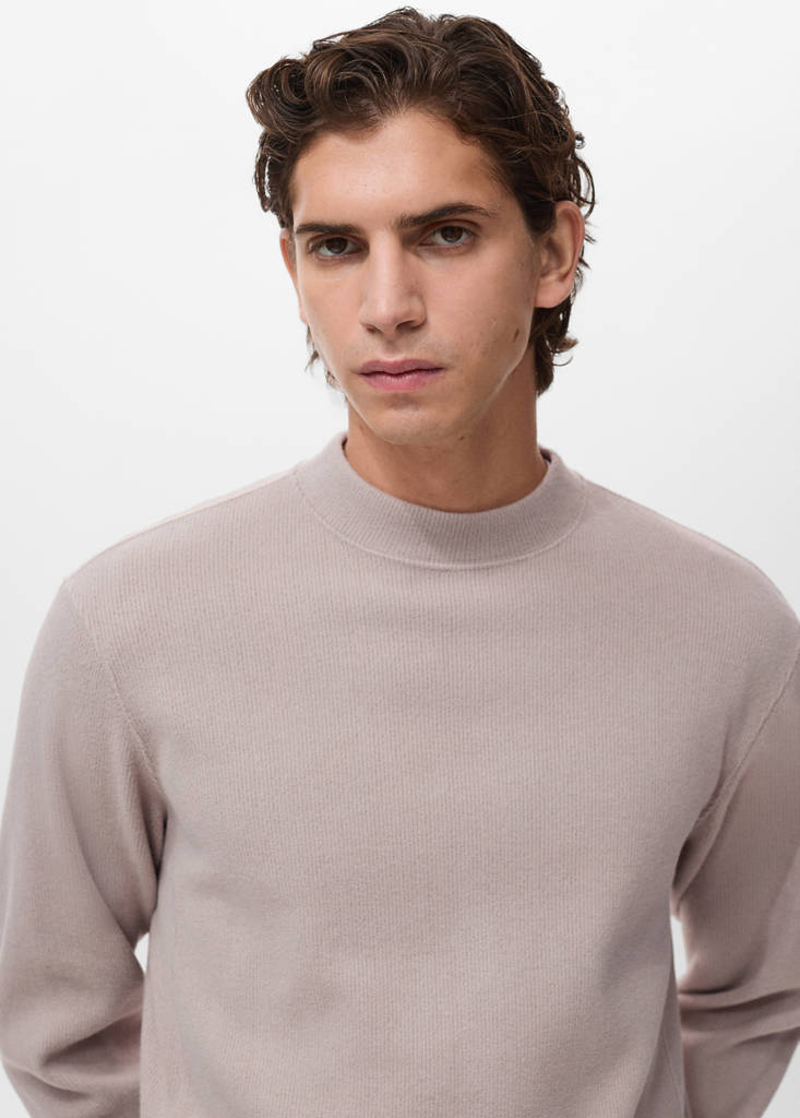 Regular-fit knitted sweatshirt — Sand