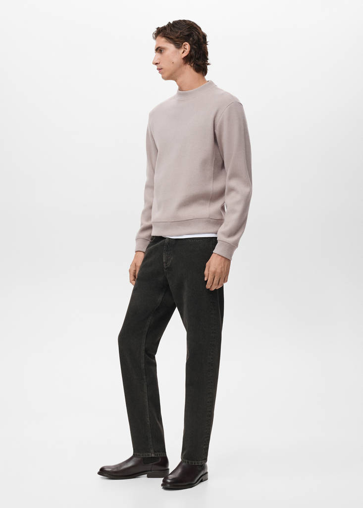 Regular-fit knitted sweatshirt — Sand