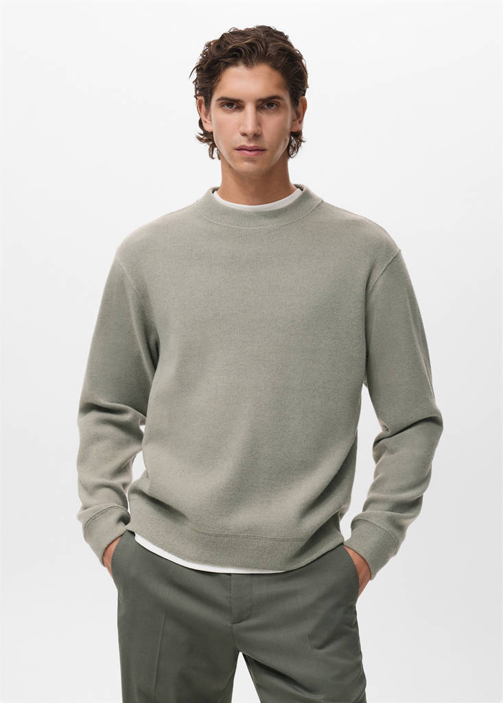 Regular-fit knitted sweatshirt — Pastel Green