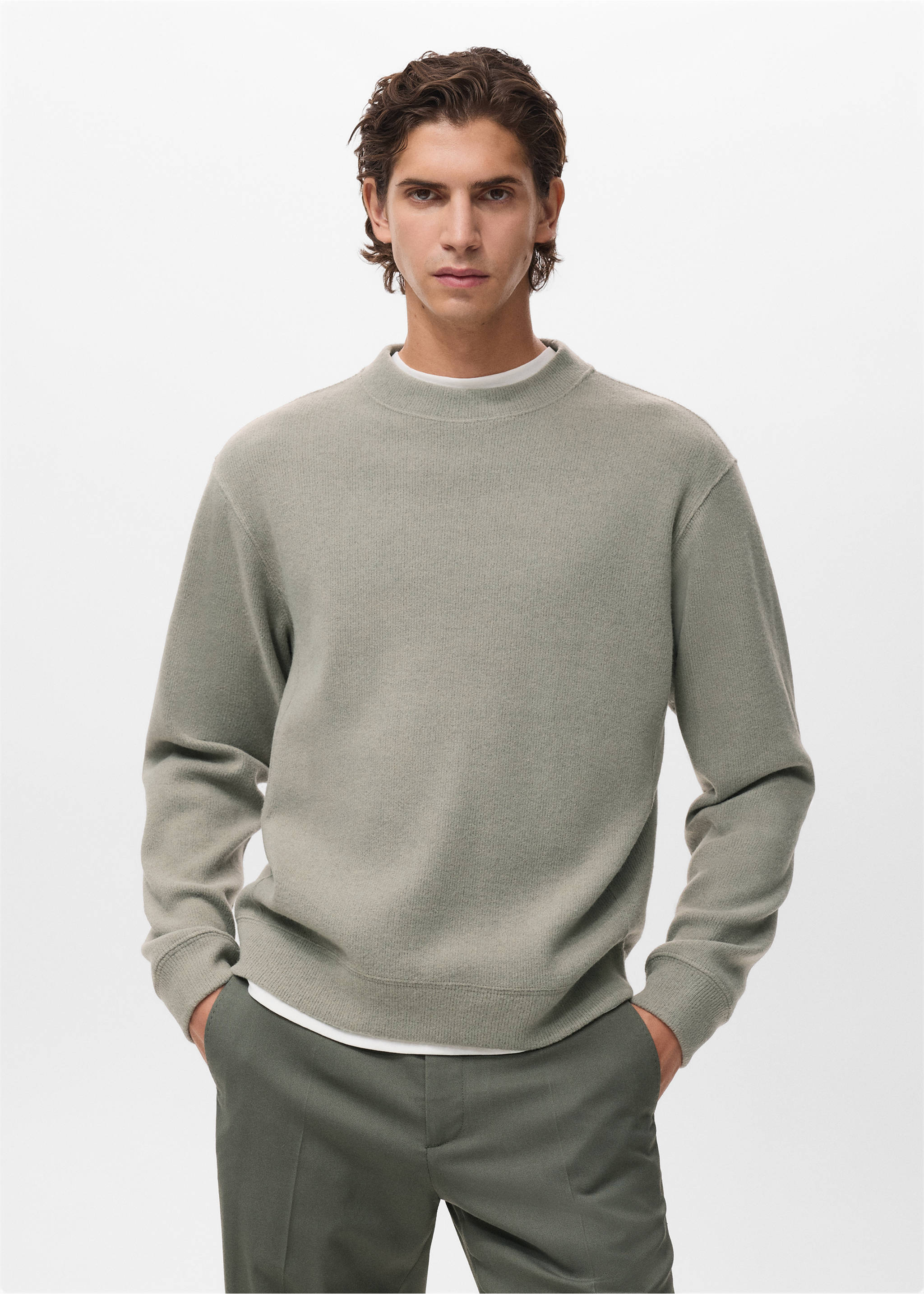 Sudadera punto regular fit - Plano medio, Verde pastel. Ref: 17007902-00.
