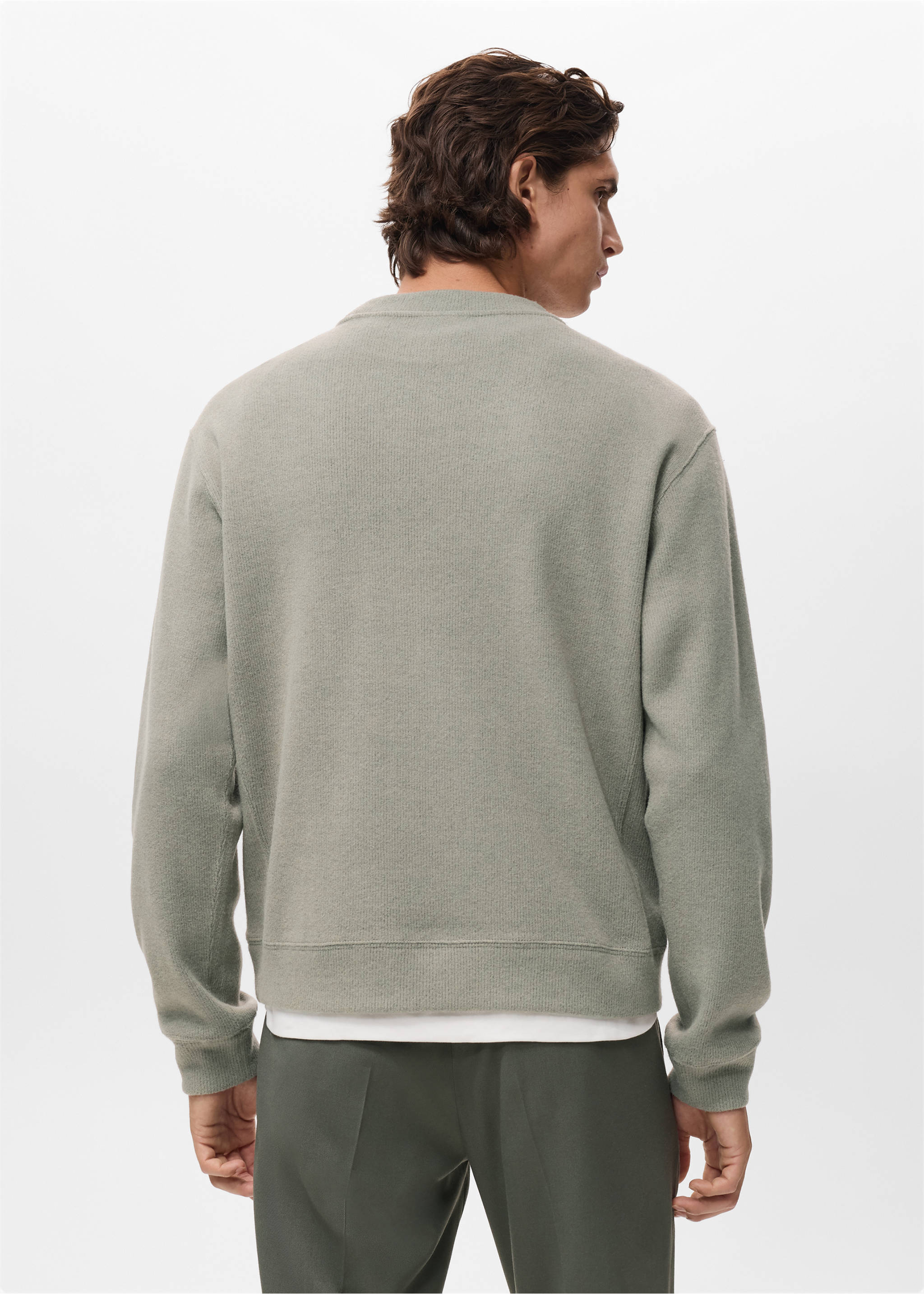 Sudadera punto regular fit - Reverso del artículo, Verde pastel. Ref: 17007902-00.