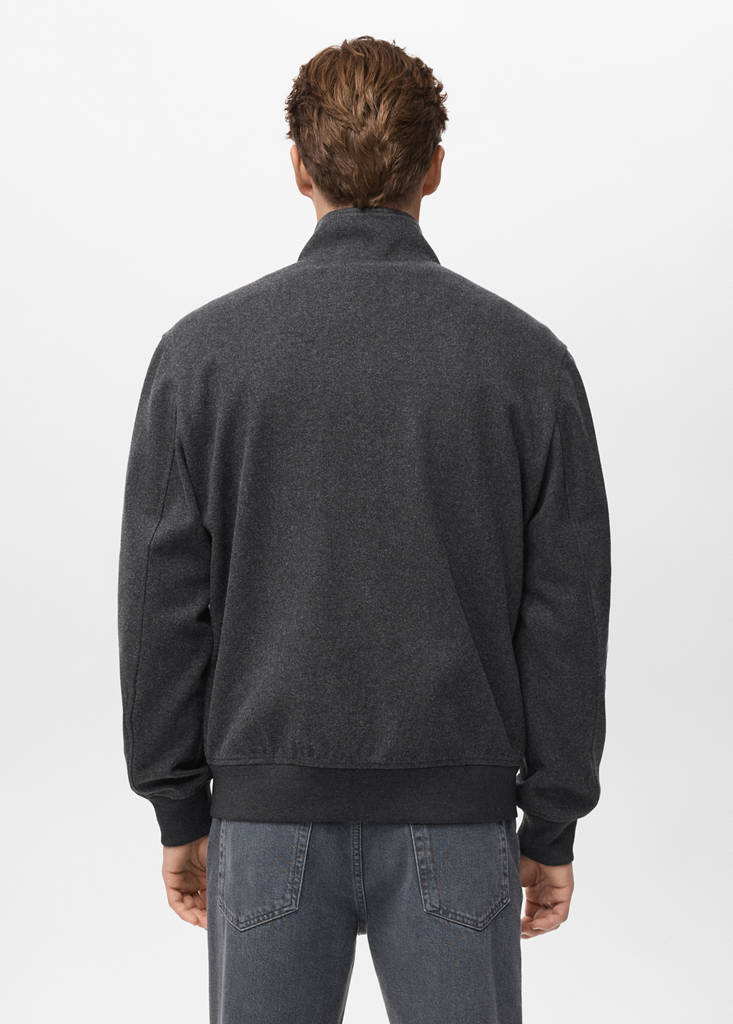 Regular-fit jacket with zip — Dark Heather Grey