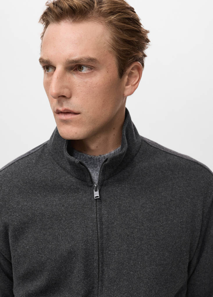 Regular-fit jacket with zip — Dark Heather Grey