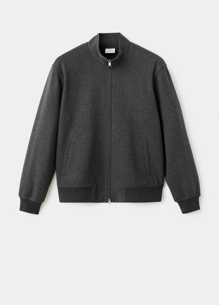 Regular-fit jacket with zip — Dark Heather Grey