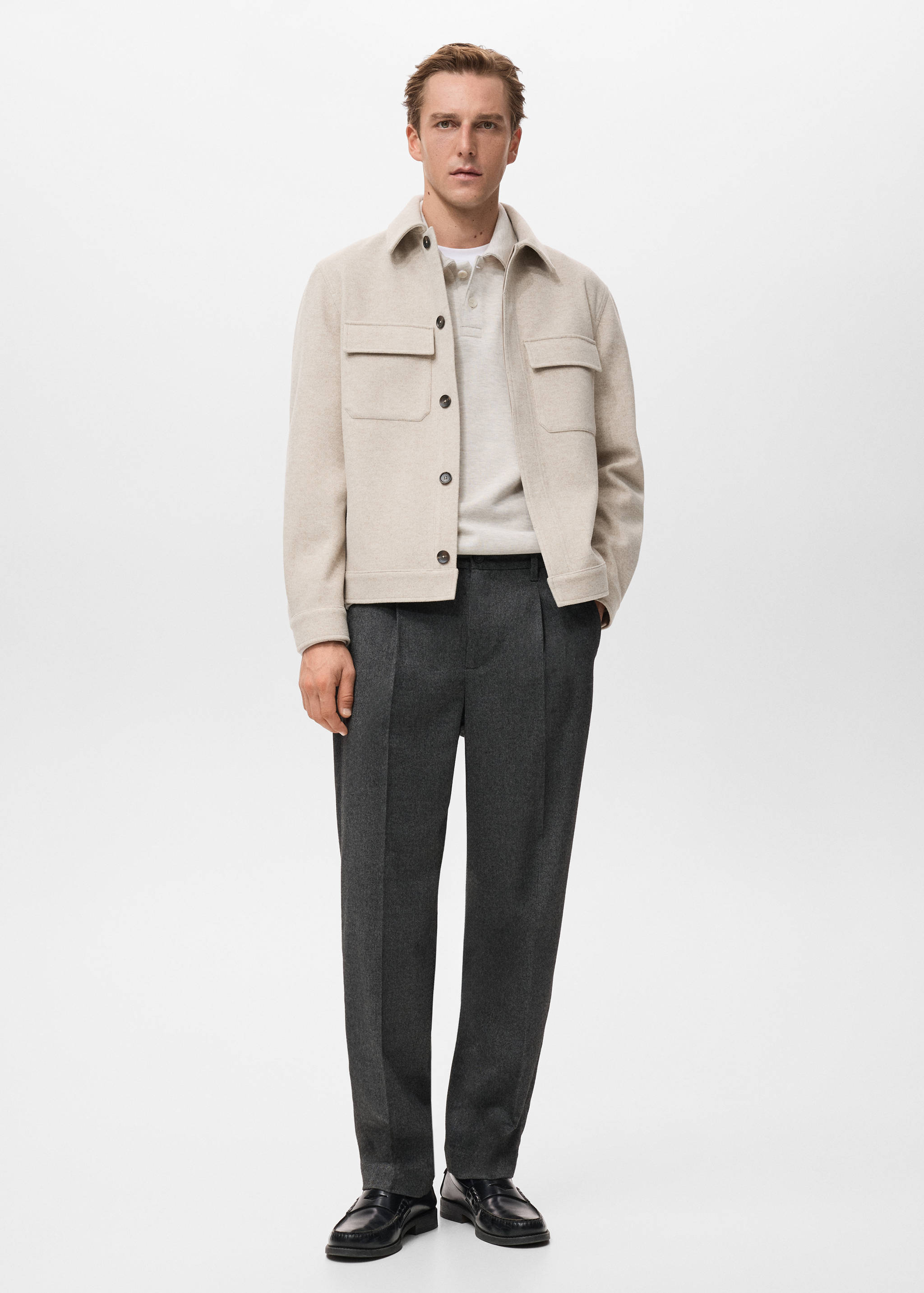 Flannel overshirt with pockets - General plane