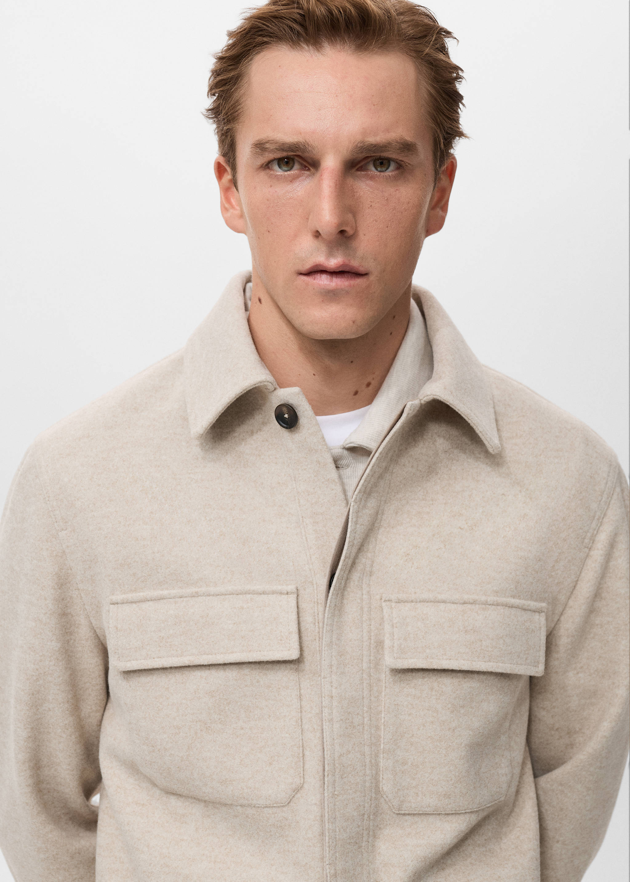 Flannel overshirt with pockets - Details of the article 1