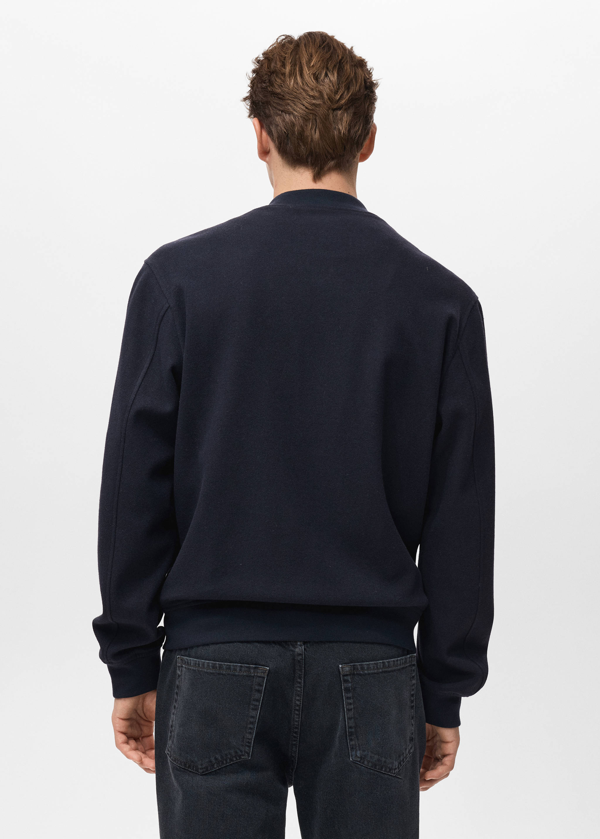 Sweat style bomber à zip - Verso de l’article