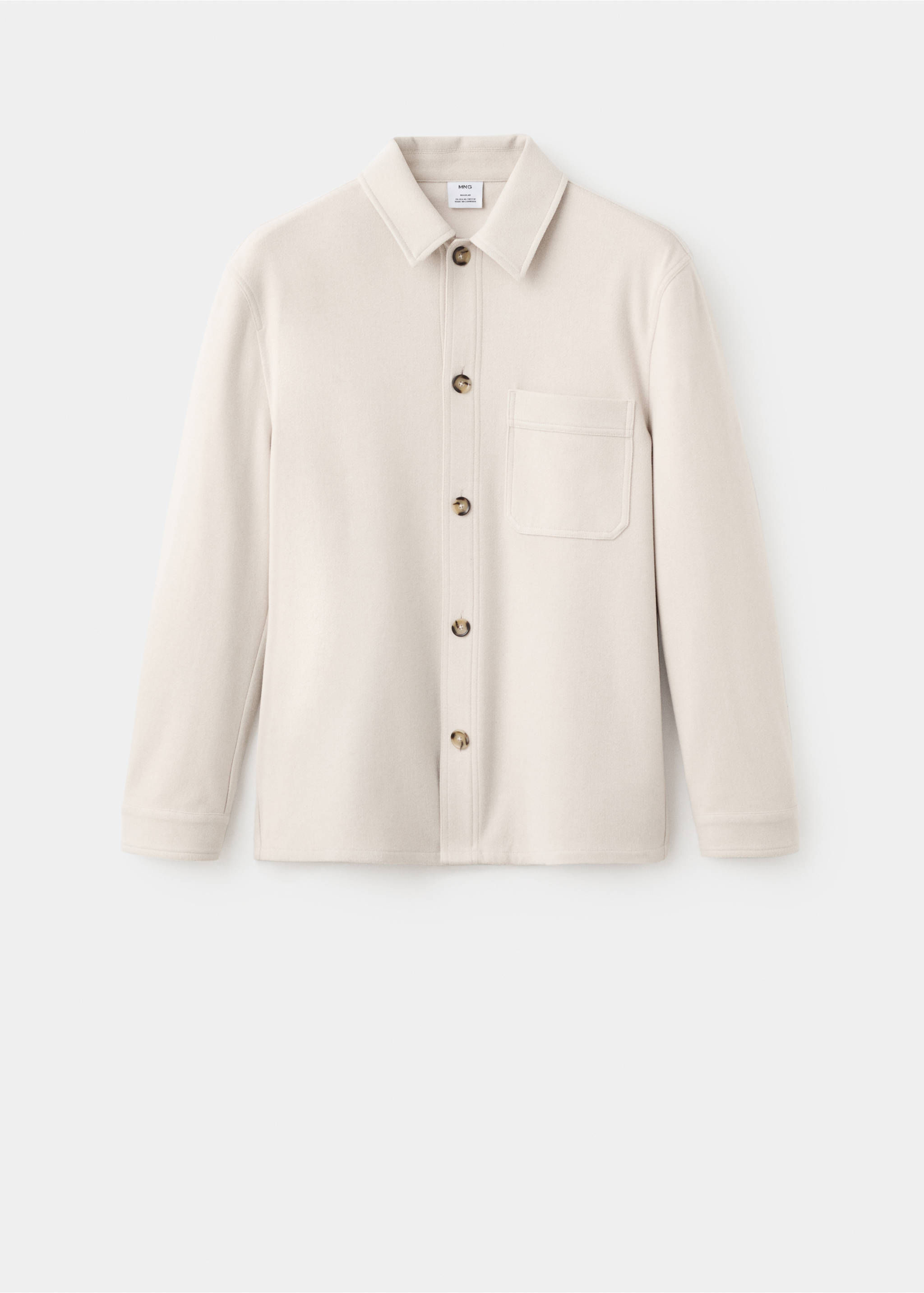 Верхняя рубашка regular fit из фланели - Изделие без модели, Экрю. Ref: 17007906-00.