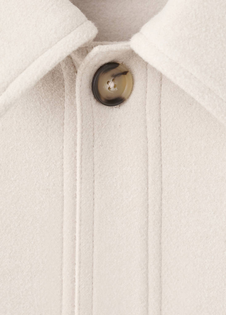Regular fit flannel overshirt — Ecru