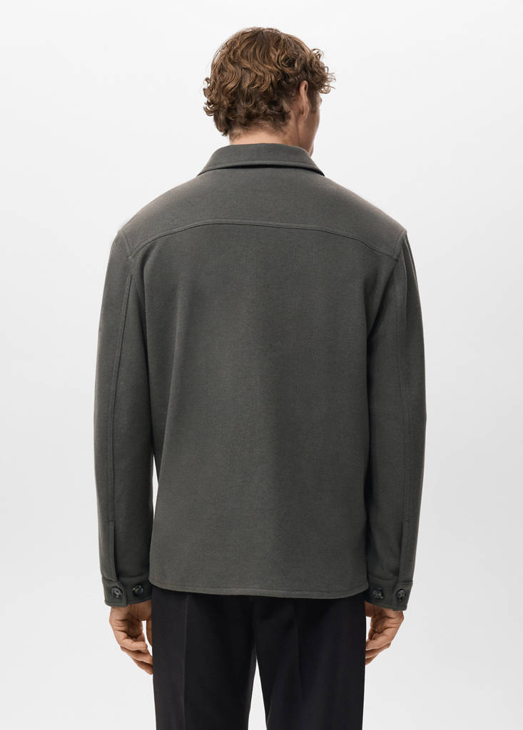 Regular fit flannel overshirt — Dark Green