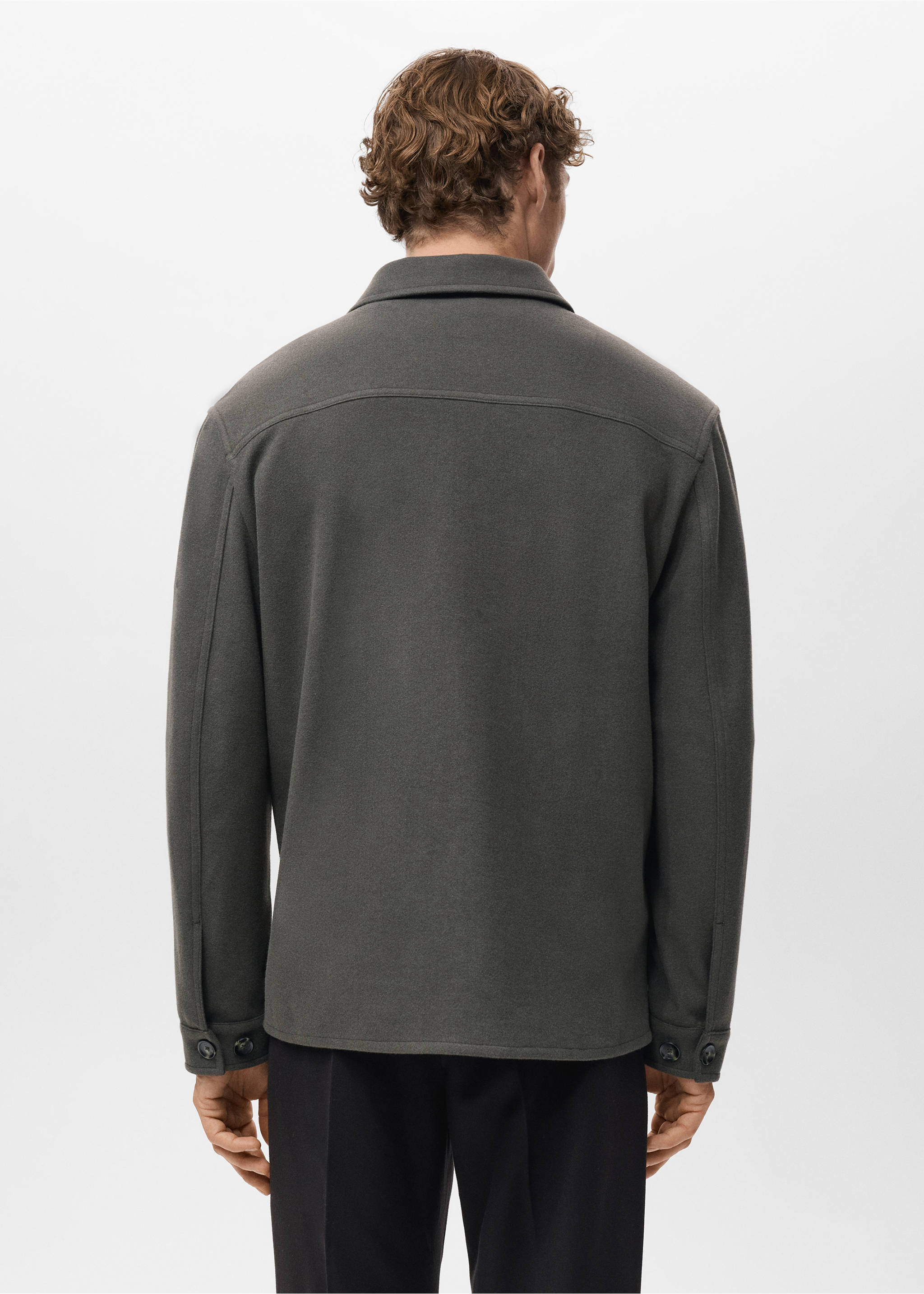 Верхняя рубашка regular fit из фланели - Обратная сторона изделия, Темно-зеленый. Ref: 17007906-00.