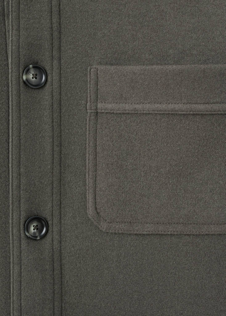 Regular fit flannel overshirt — Dark Green
