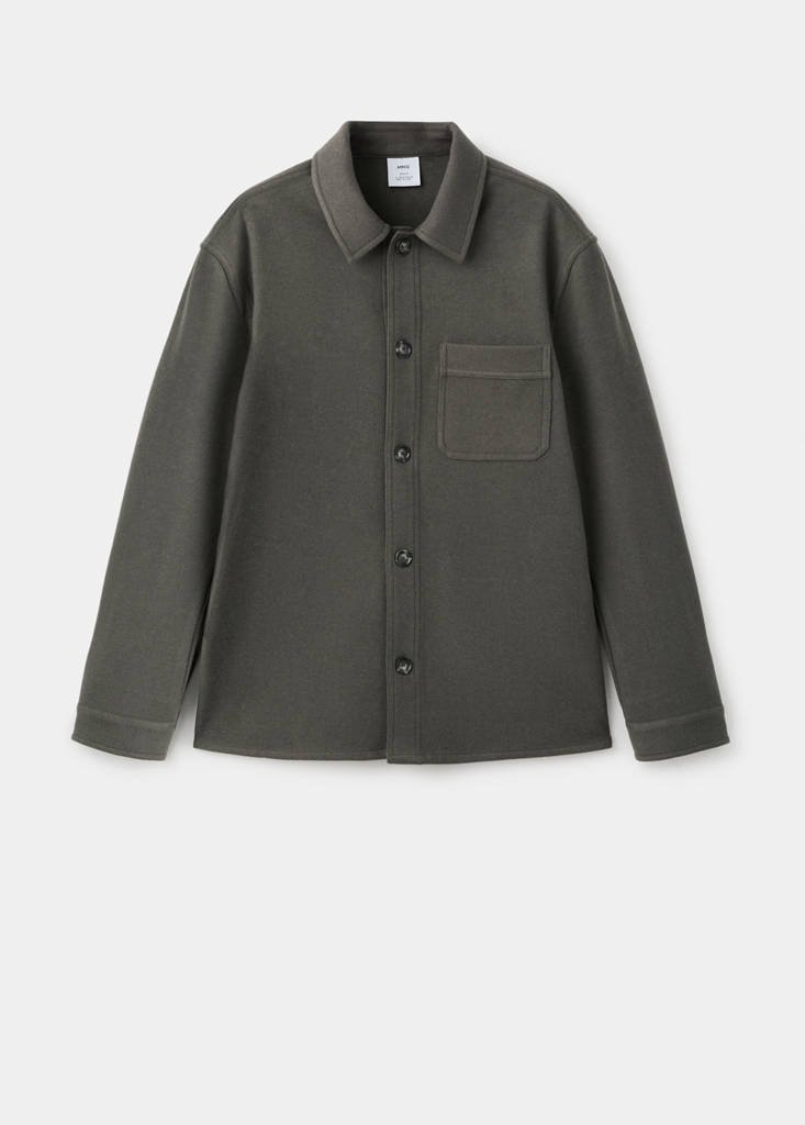 Regular fit flannel overshirt — Dark Green