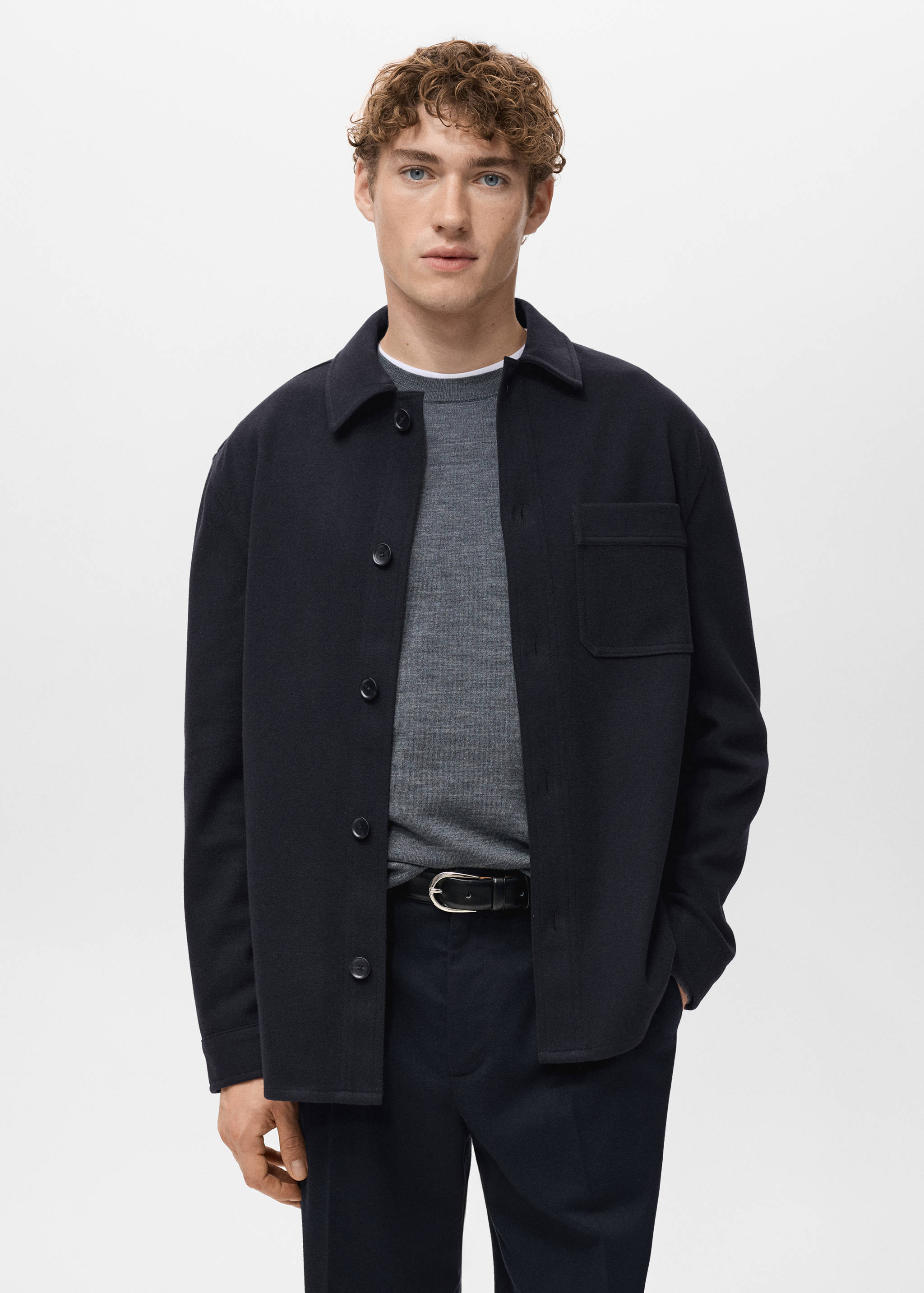 Верхняя рубашка regular fit из фланели - Средний план