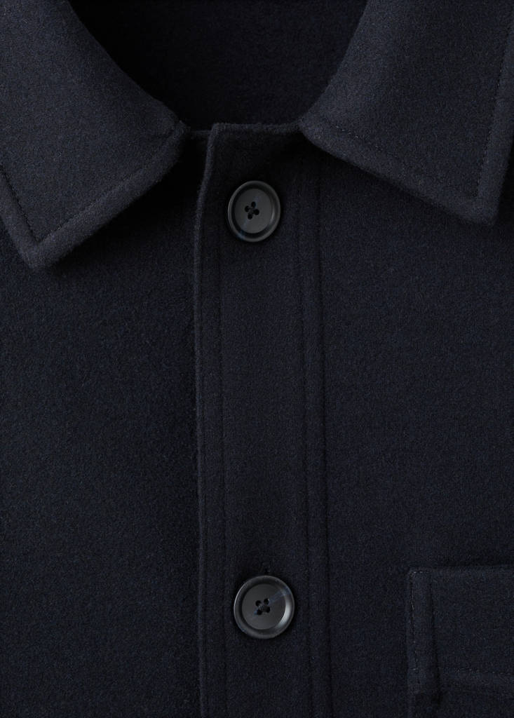 Regular fit flannel overshirt — Navy