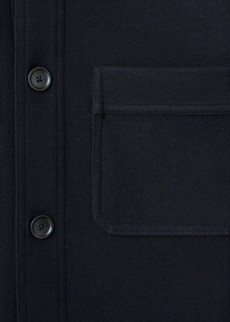 Regular fit flannel overshirt — Navy