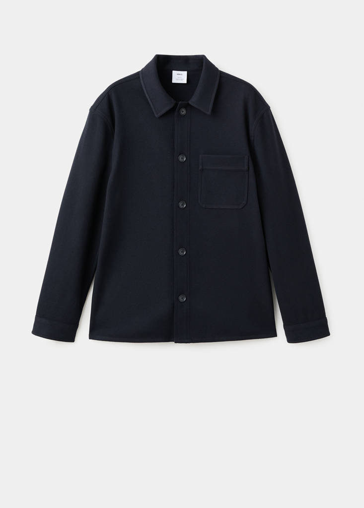 Regular fit flannel overshirt — Navy