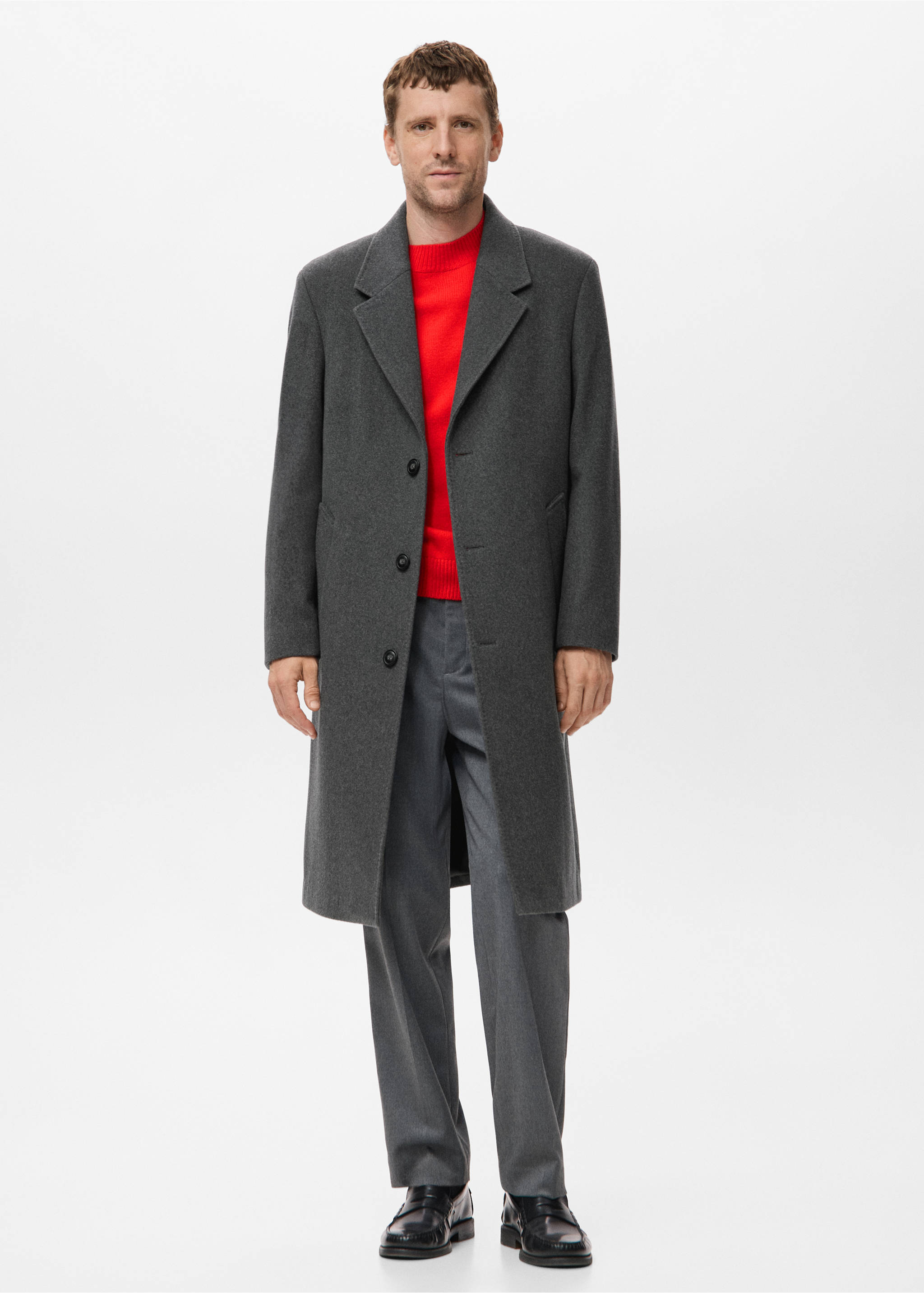 100% Italian wool knitted sweater - General plane, Red. Ref: 17007907-00.