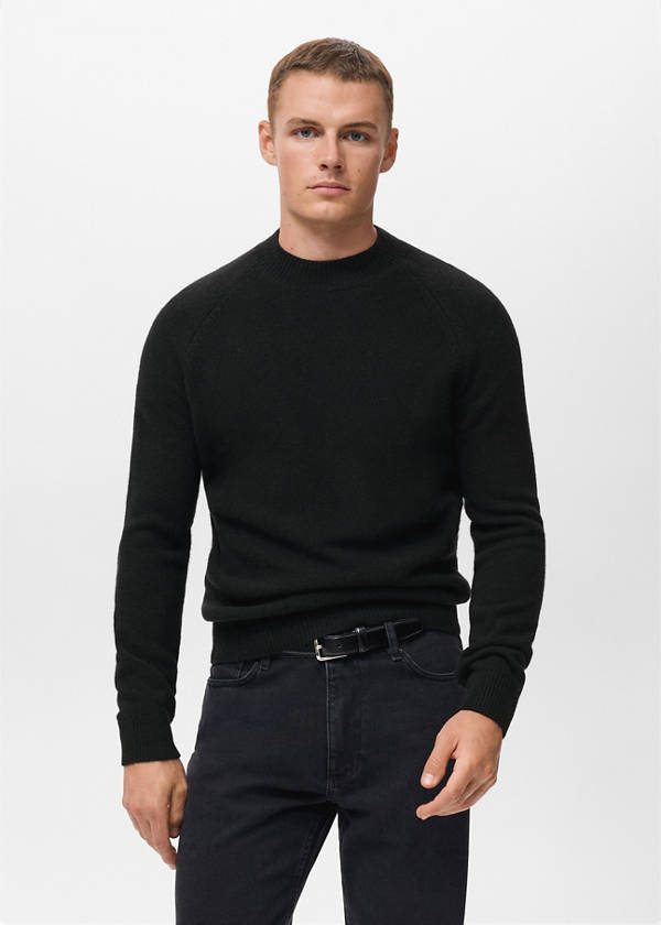 100% Italian wool knitted sweater — Black