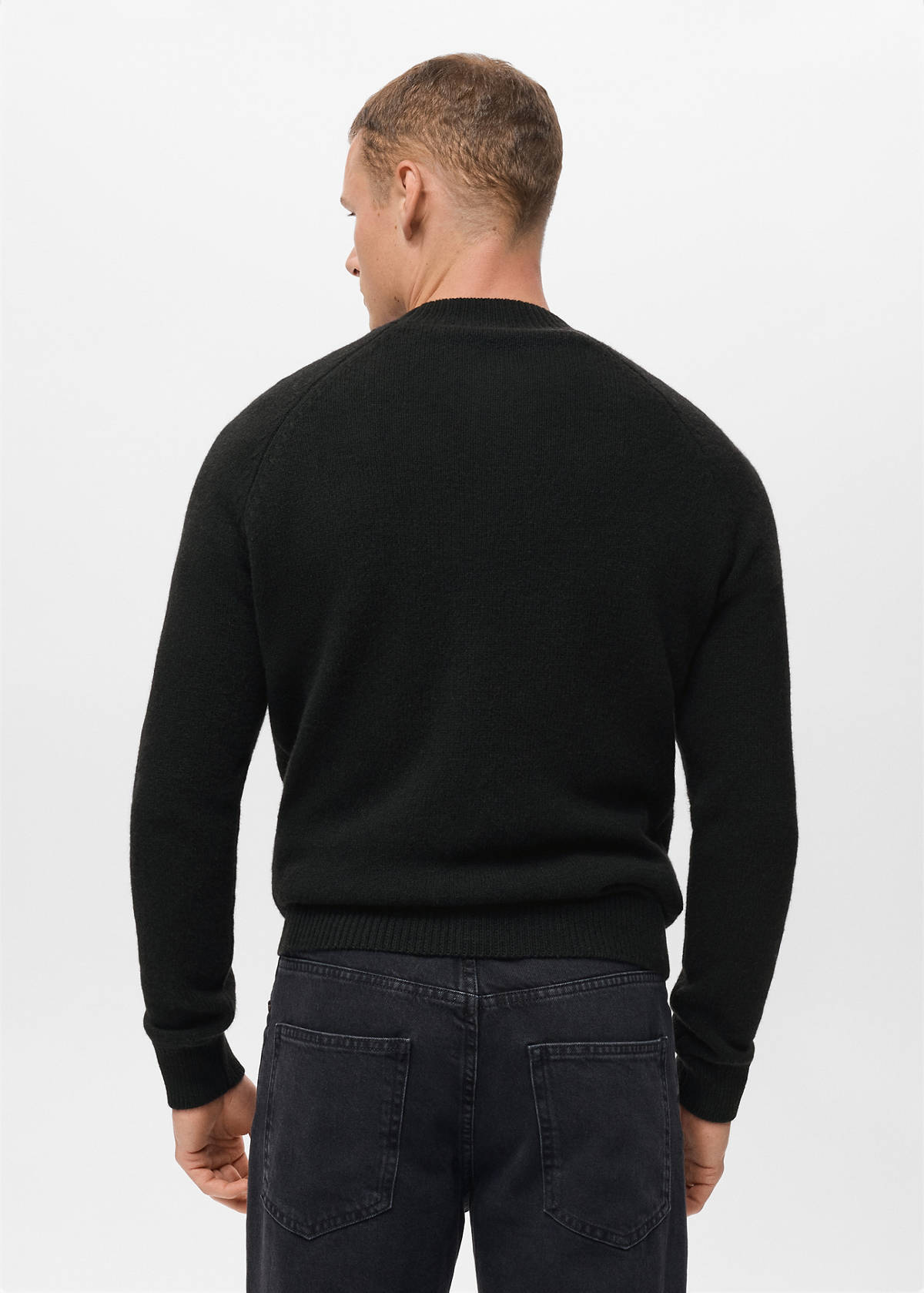 100% Italian wool knitted sweater — Black