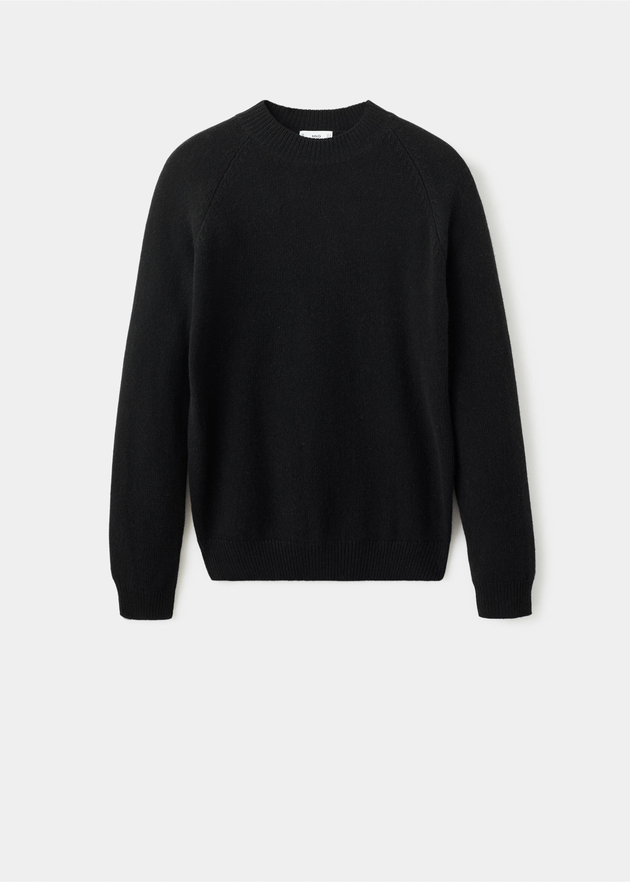 100% Italian wool knitted sweater - Article without model, Black. Ref: 17007907-00.