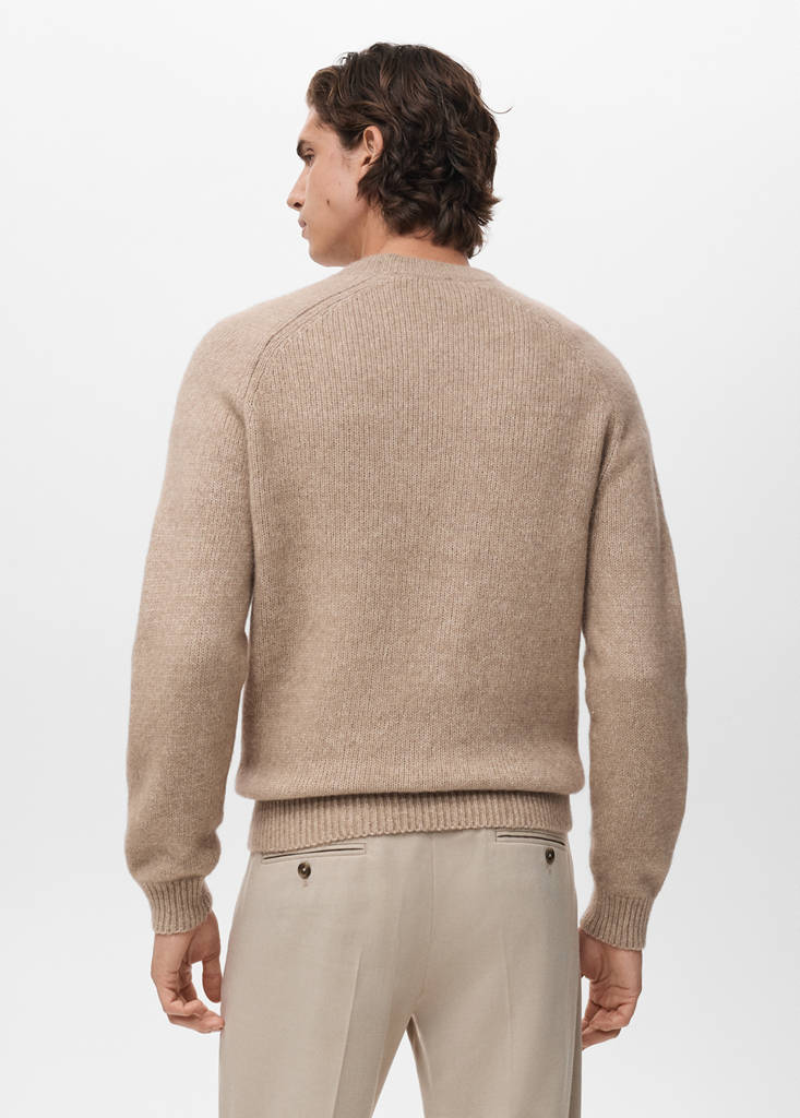 Fine-knit wool-blend sweater — Sand