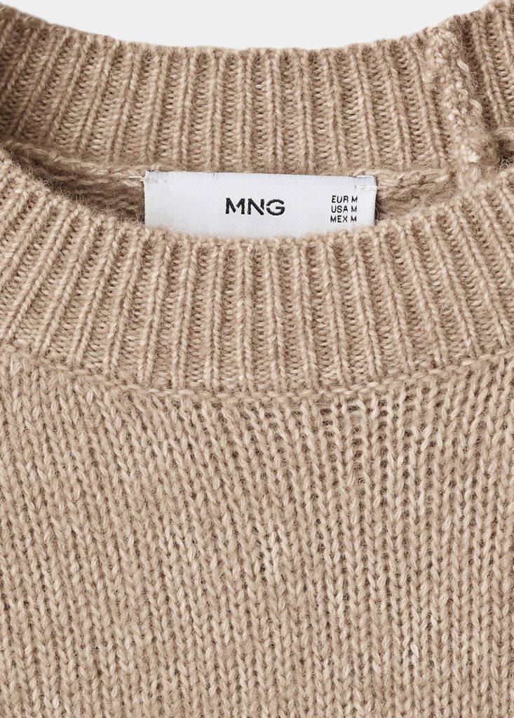 Fine-knit wool-blend sweater — Sand