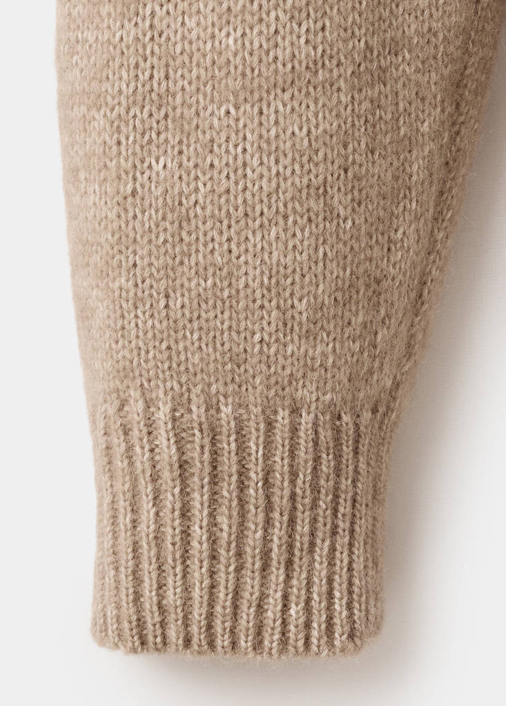 Fine-knit wool-blend sweater — Sand