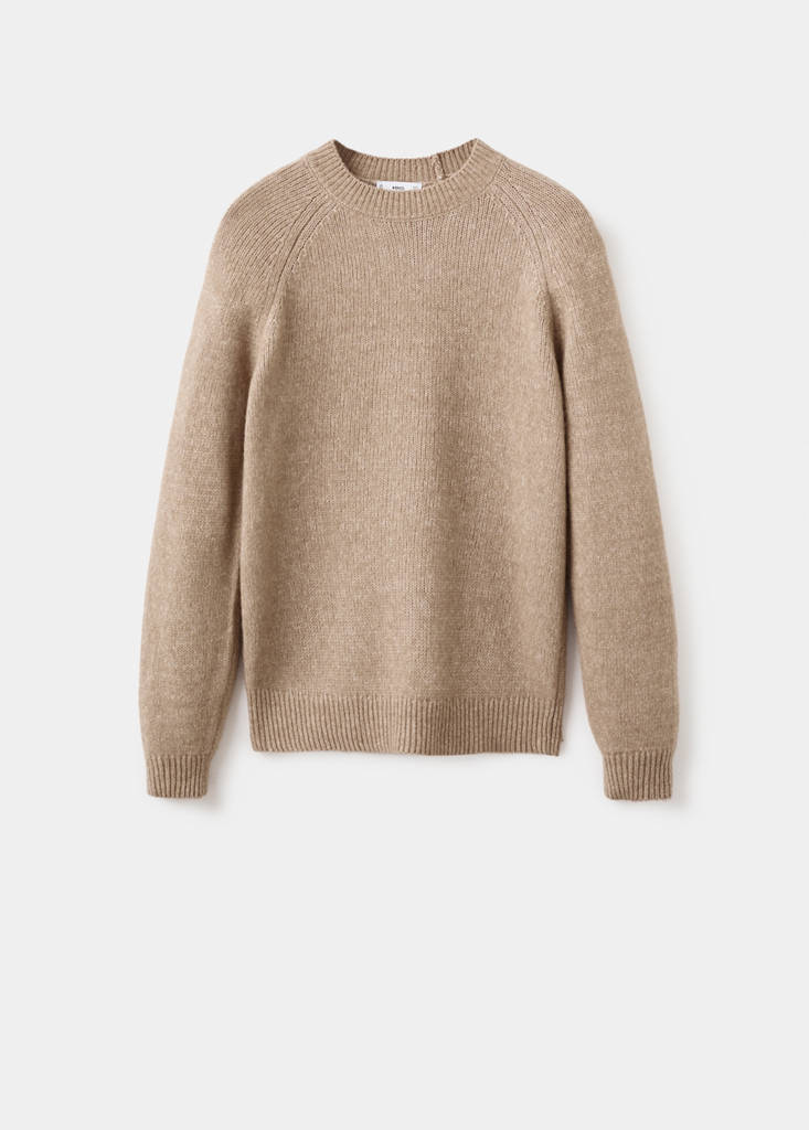 Fine-knit wool-blend sweater — Sand
