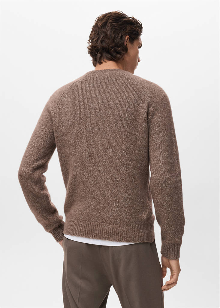 Fine-knit wool-blend sweater — Medium Brown