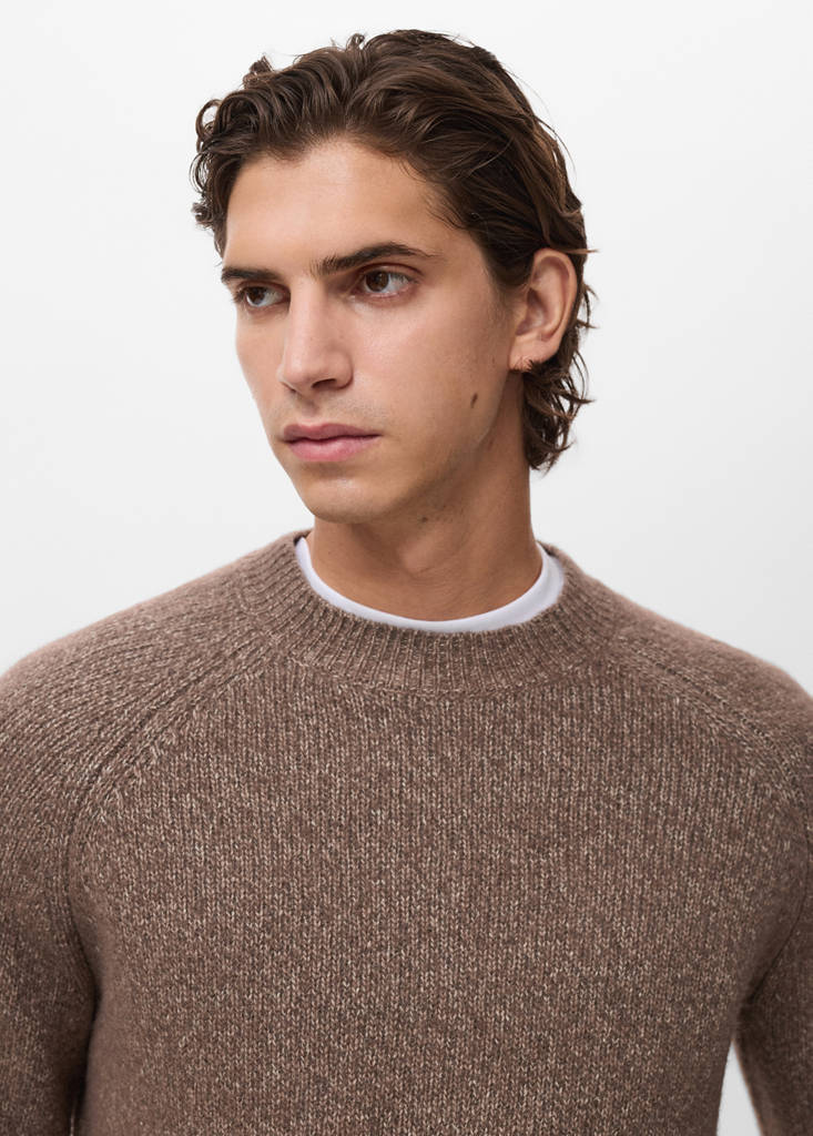 Fine-knit wool-blend sweater — Medium Brown