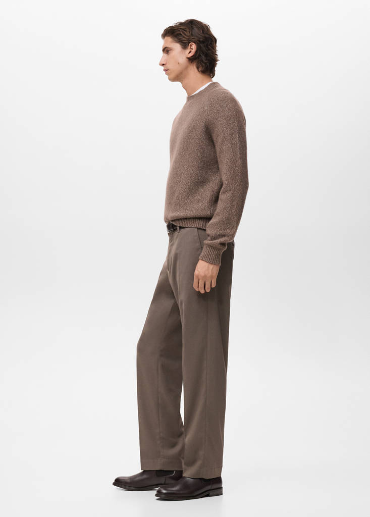 Fine-knit wool-blend sweater — Medium Brown