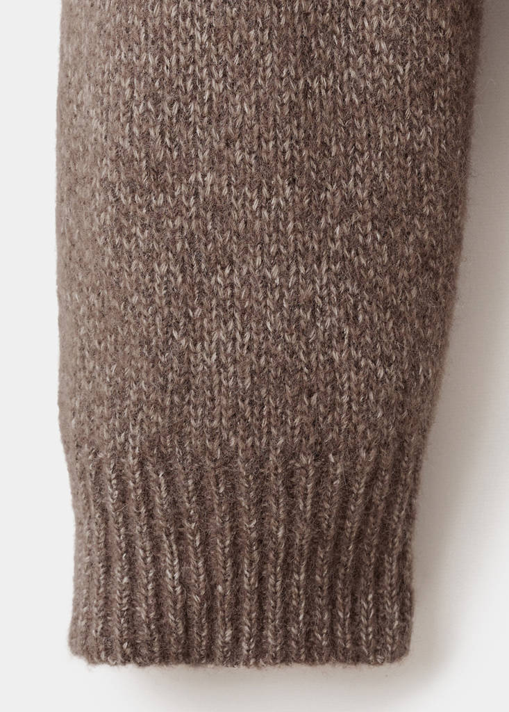 Fine-knit wool-blend sweater — Medium Brown