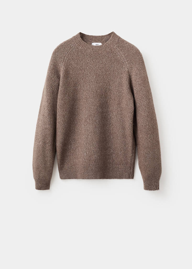 Fine-knit wool-blend sweater — Medium Brown