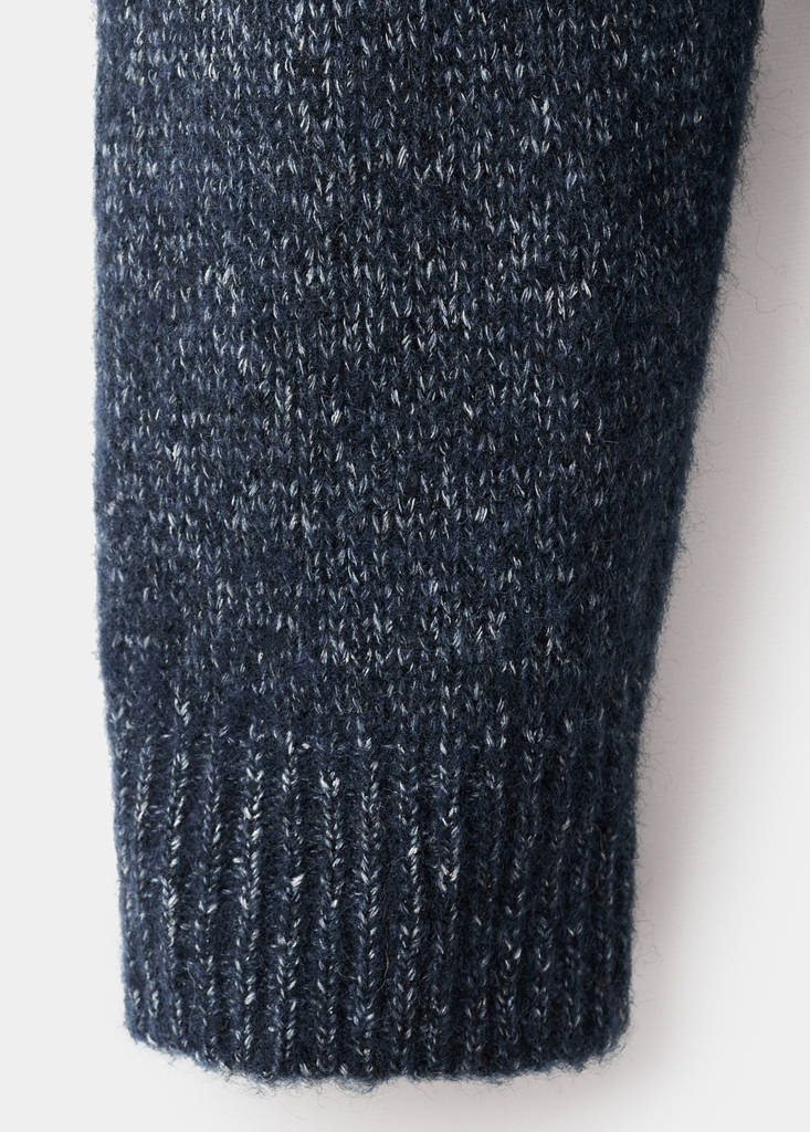 Fine-knit wool-blend sweater — Navy