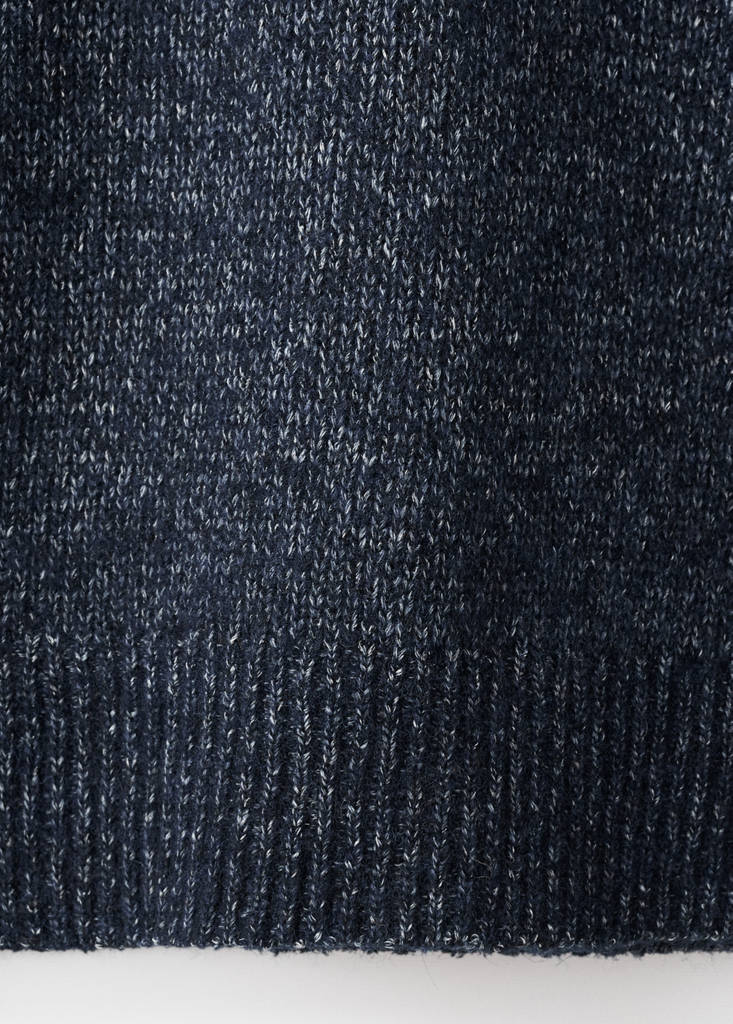 Fine-knit wool-blend sweater — Navy