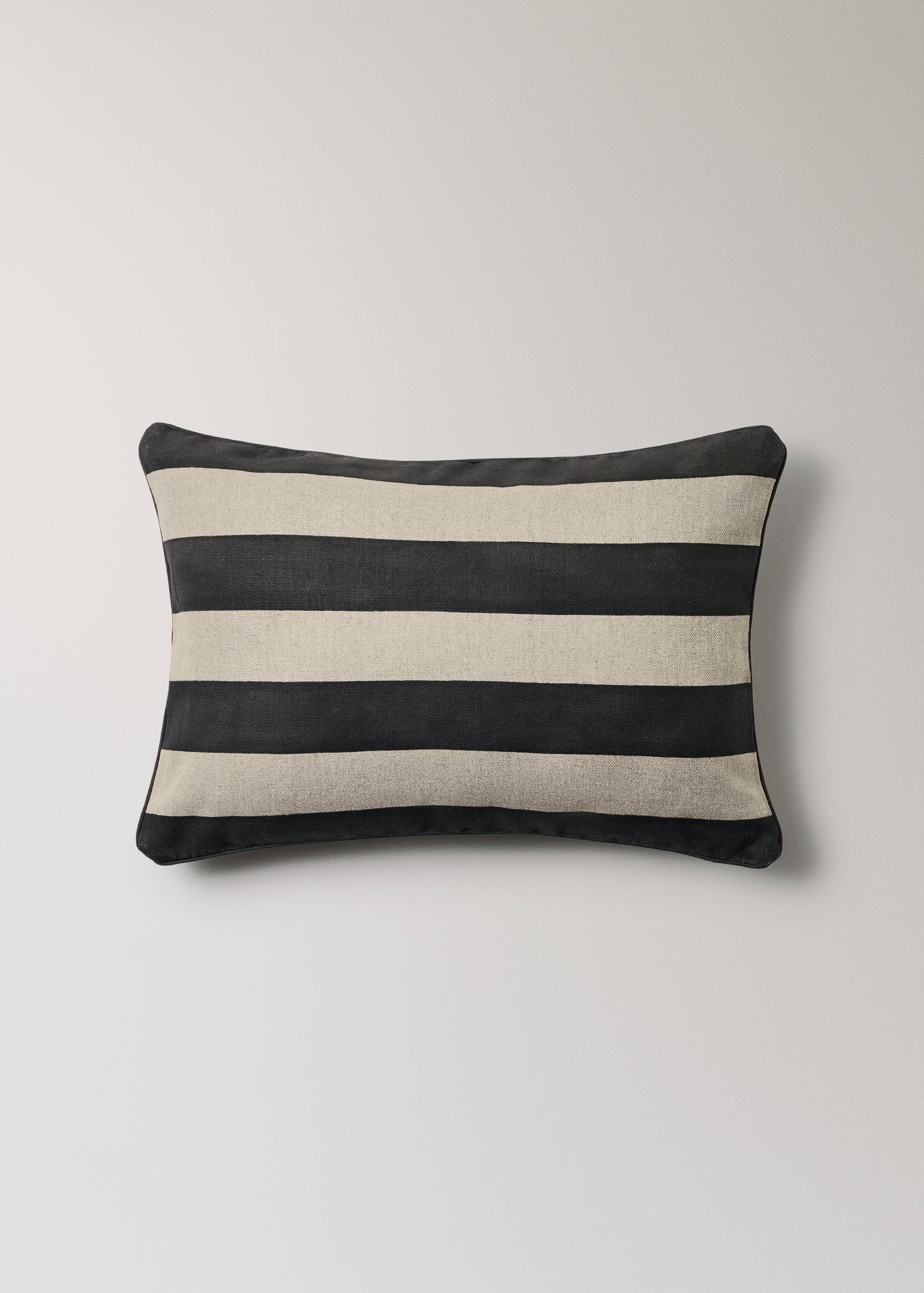 Housse coussin lin à rayures avec liseré 40x60 cm - Article sans modèle