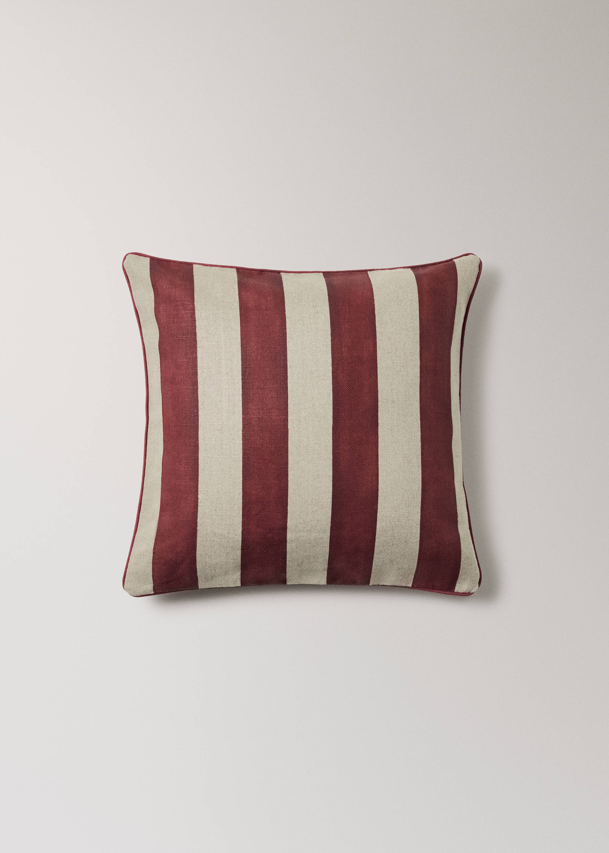 Housse coussin lin rayure liseré 50x50 cm - Article sans modèle