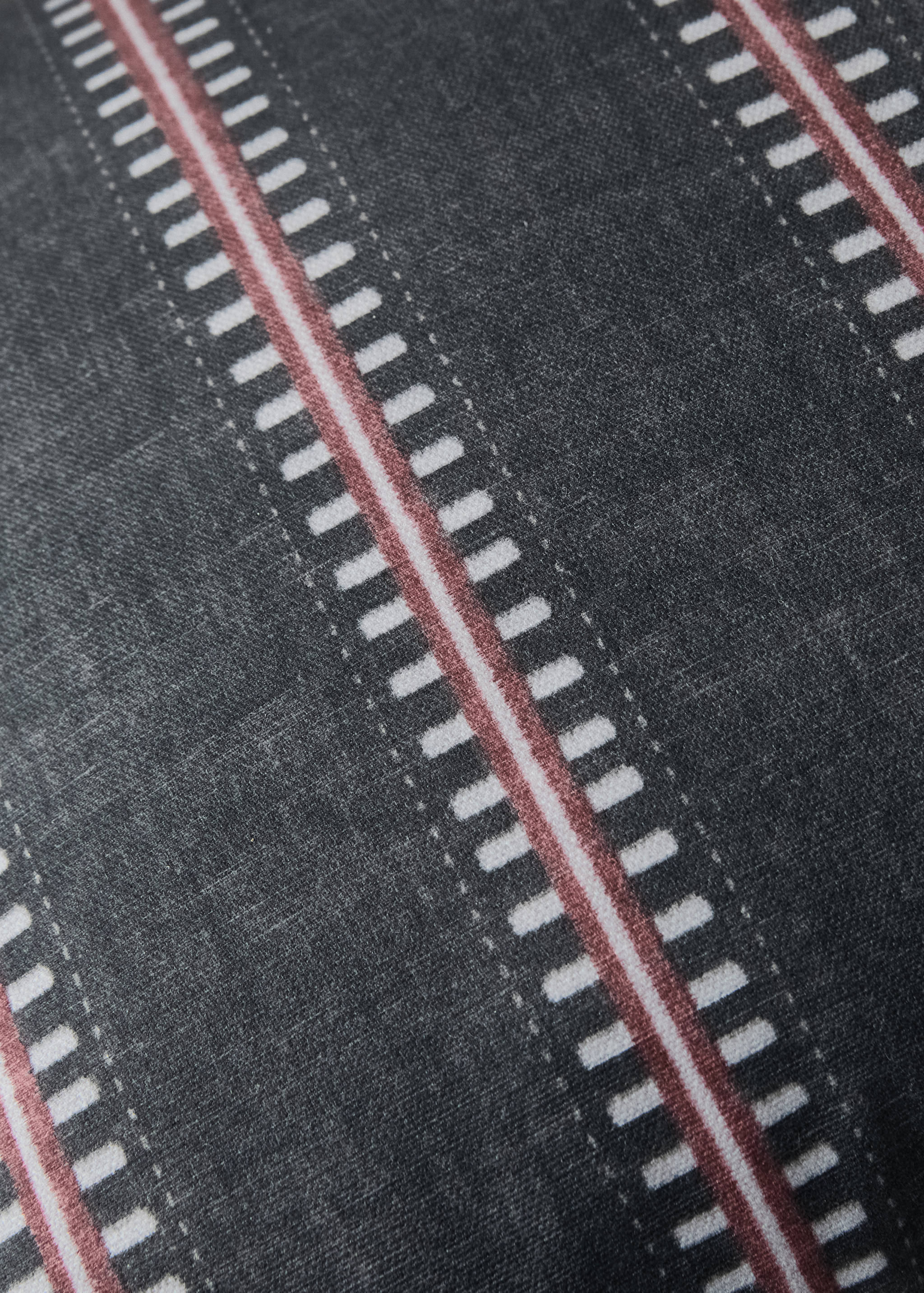 Housse de coussin coton à rayures passepoil 40x60 cm - Détail de l'article 4