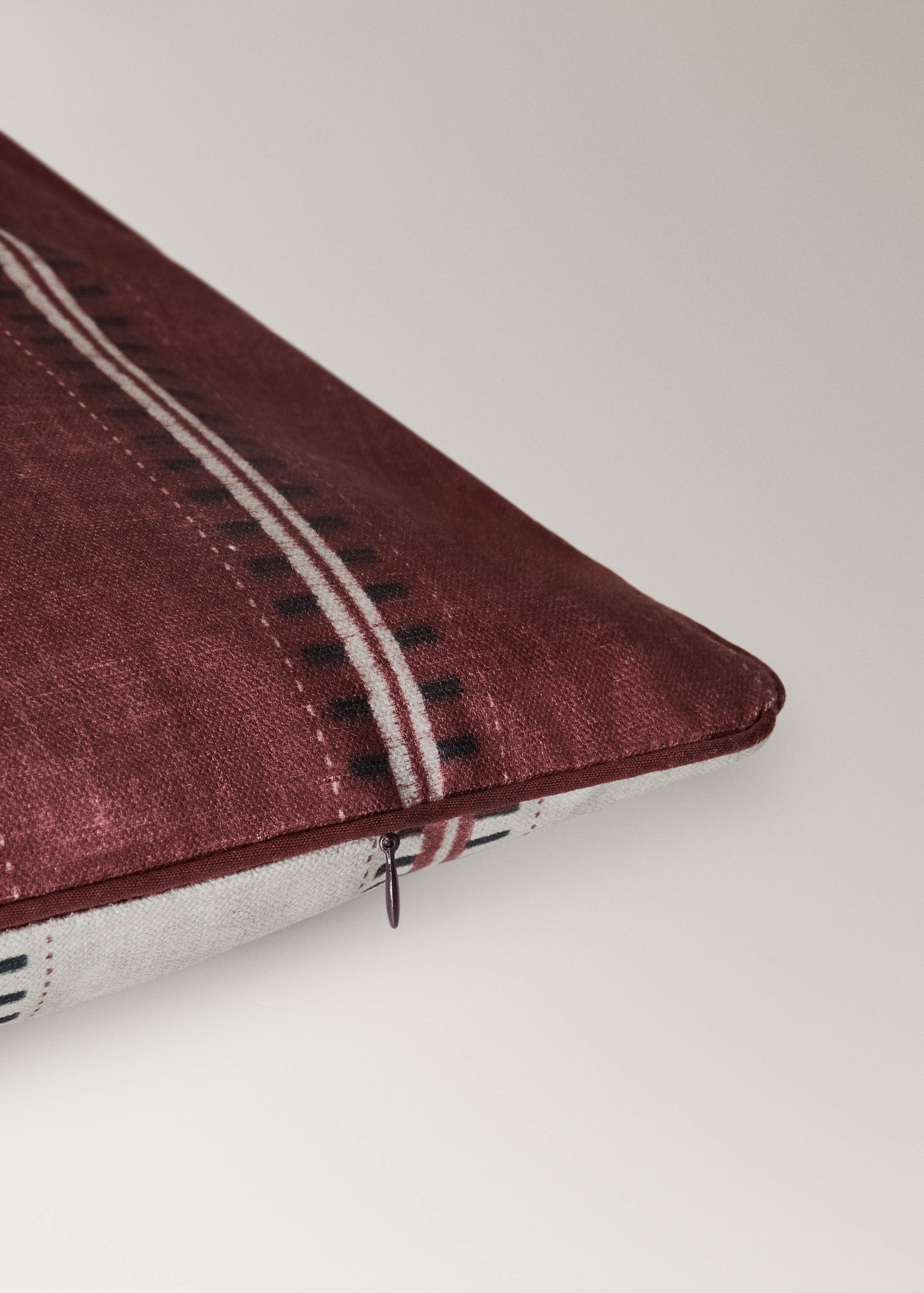 Housse de coussin coton à rayures passepoil 40x60 cm - Détail de l'article 2