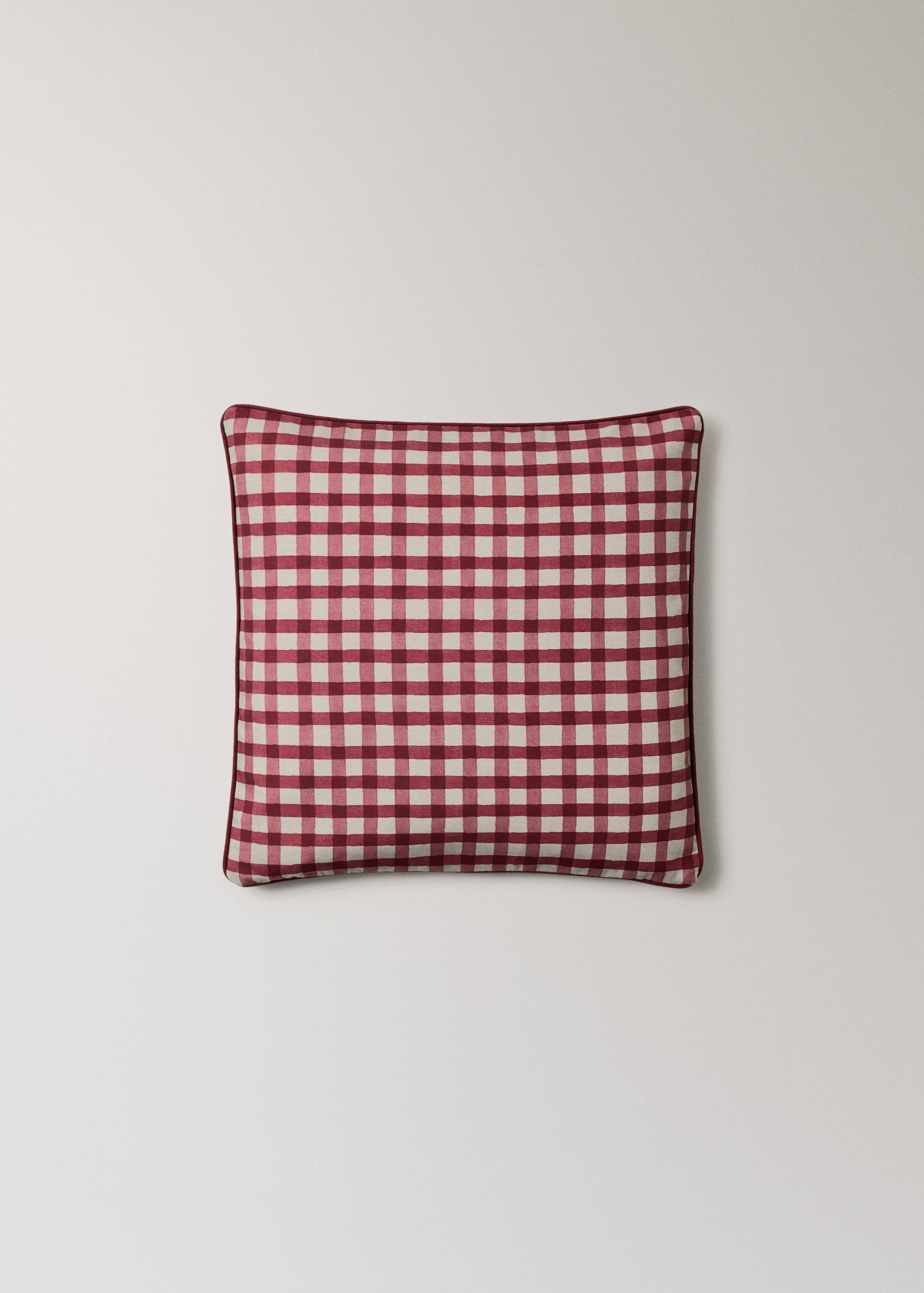 Copricuscino cotone vichy bordo 45x45 cm - Articolo senza modello