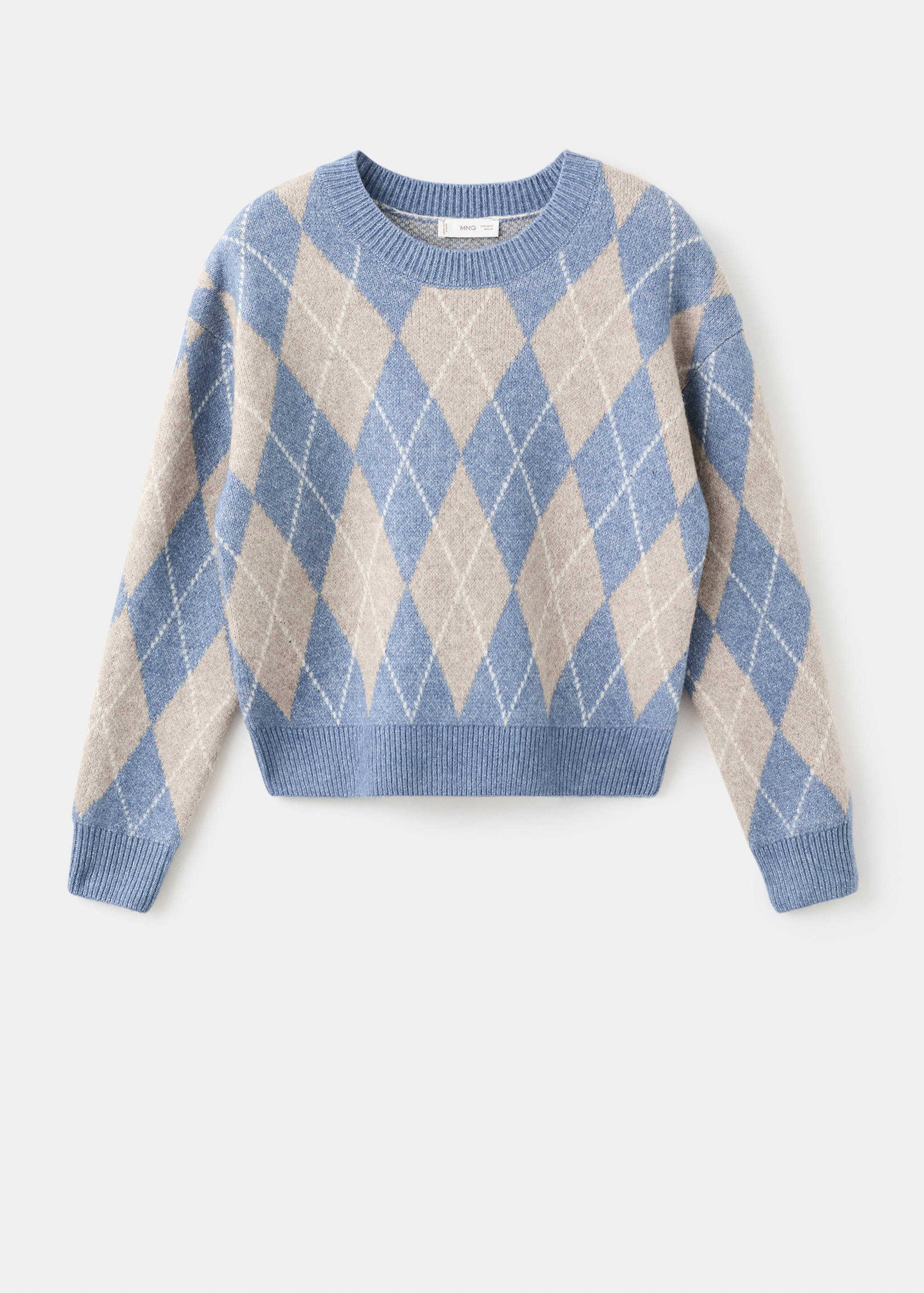 بلوفر صوف بتصميم معين هندسي - منتج دون نموذج