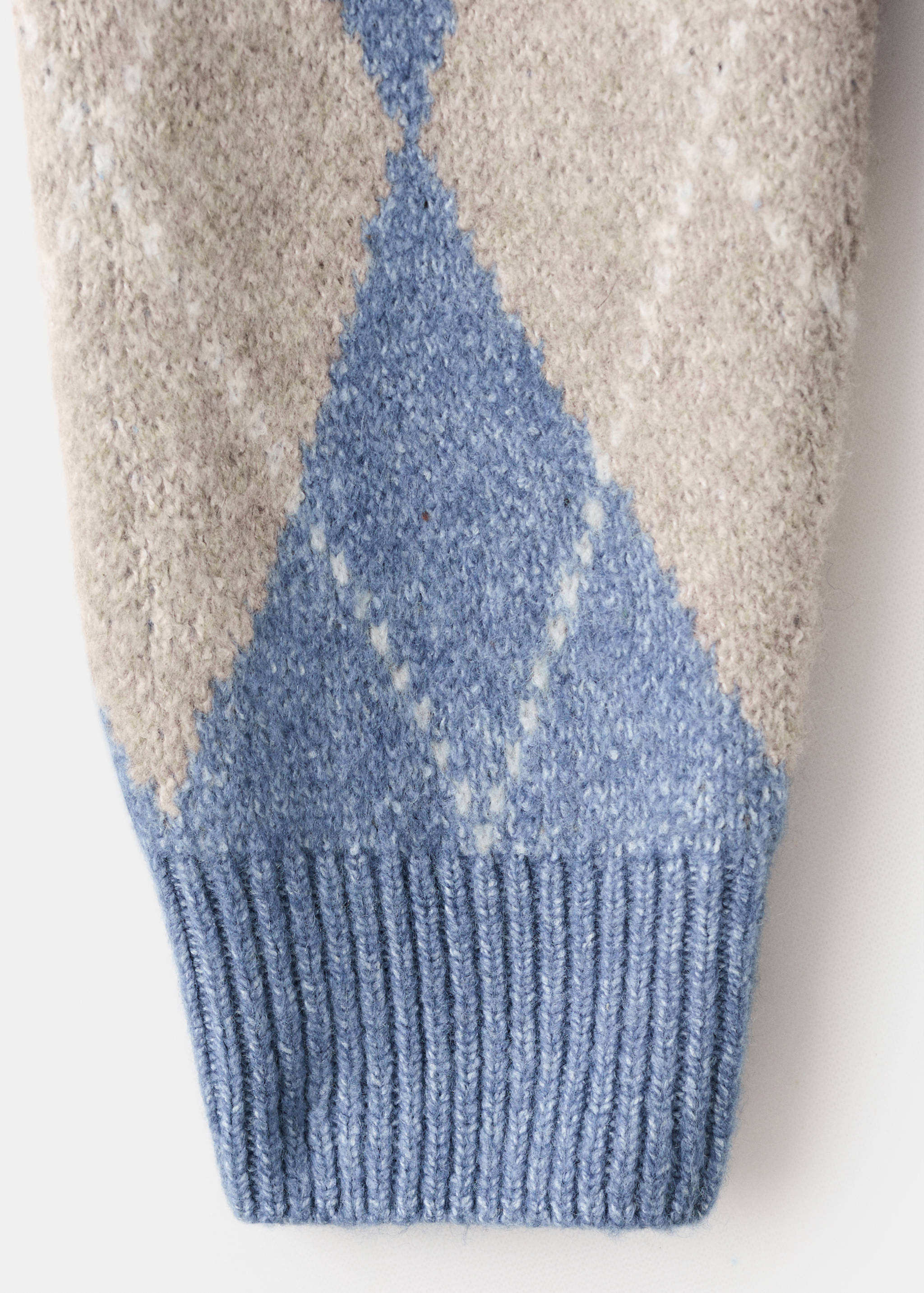 بلوفر صوف بتصميم معين هندسي - تفاصيل المنتج 0