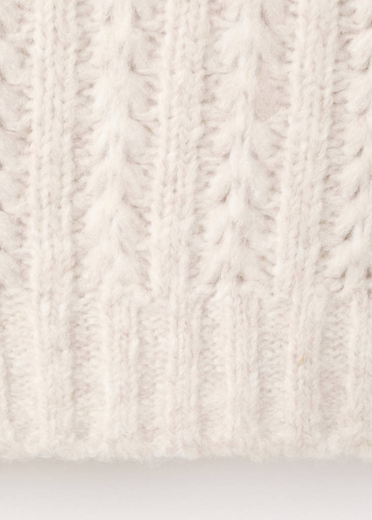 Knitted cropped sweater — Ecru