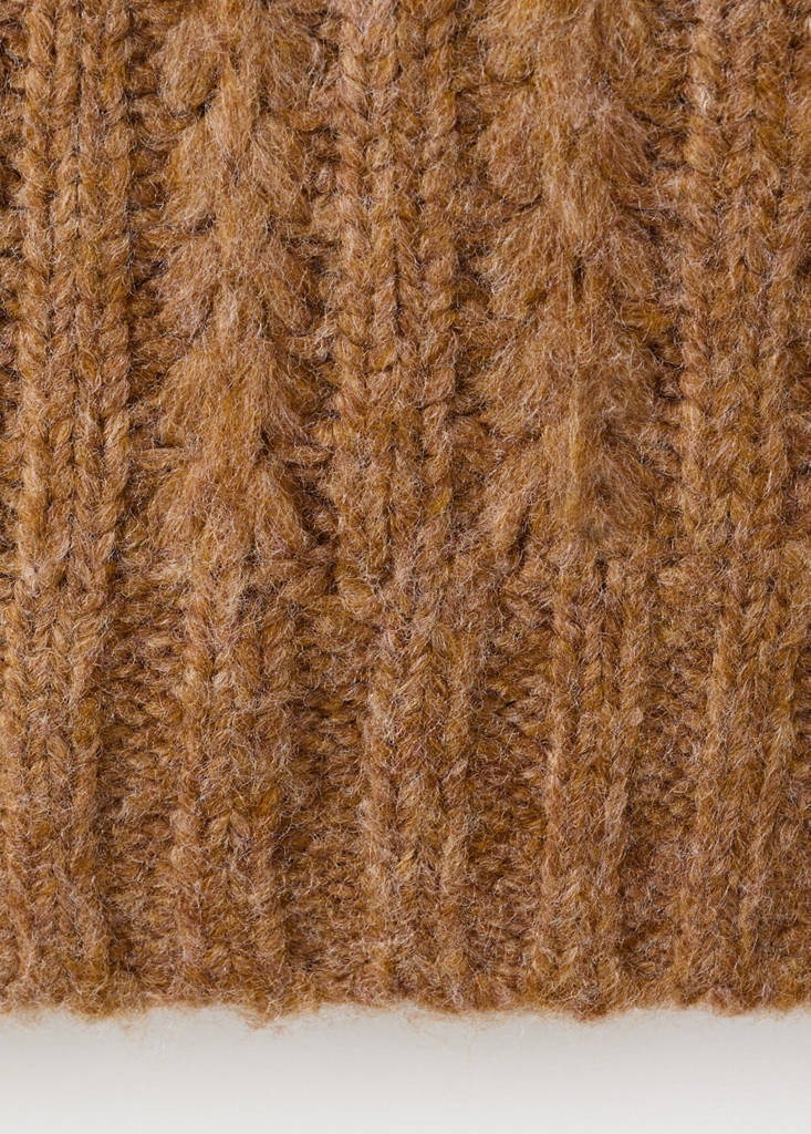 Knitted cropped sweater — Caramel