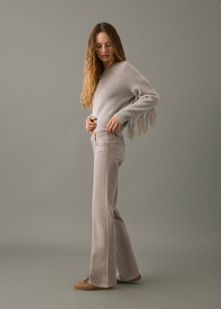 Fringes knit sweater — Medium Brown
