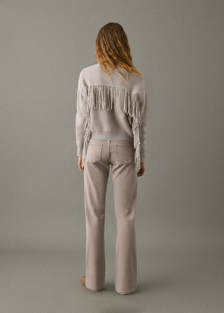 Fringes knit sweater — Medium Brown