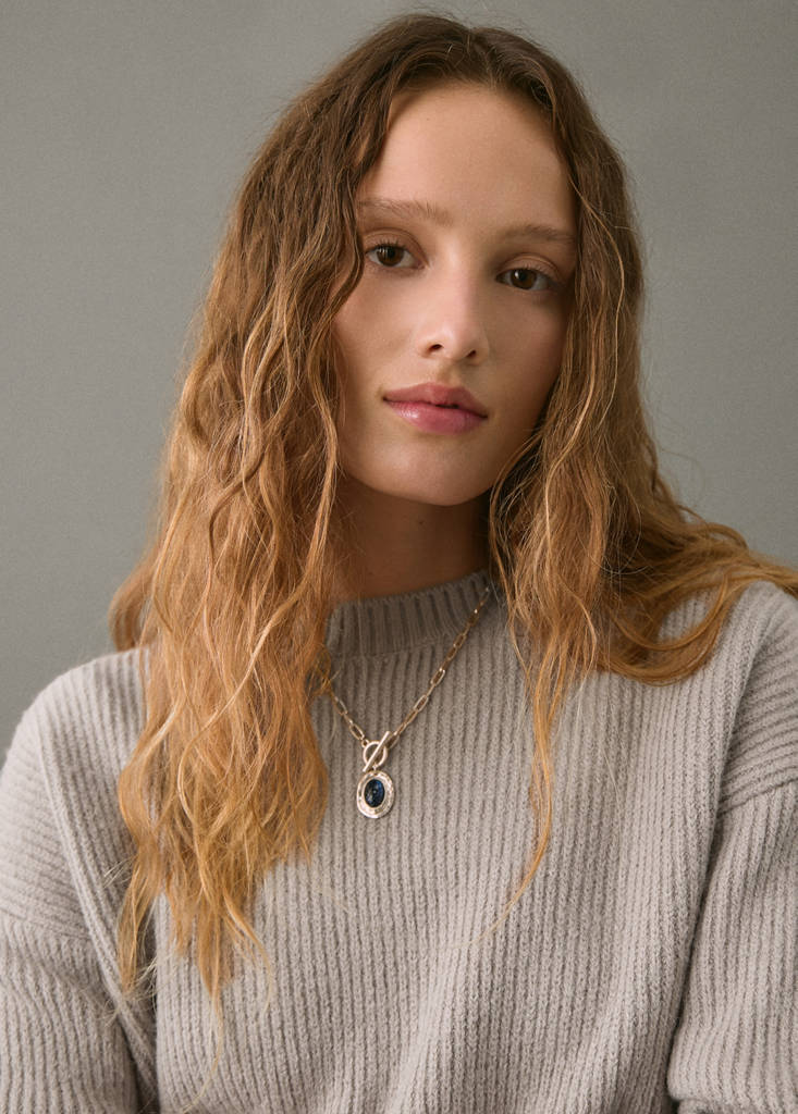 Fringes knit sweater — Medium Brown